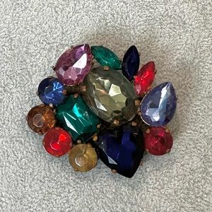 Vintage Czech glass rhinestone brooch